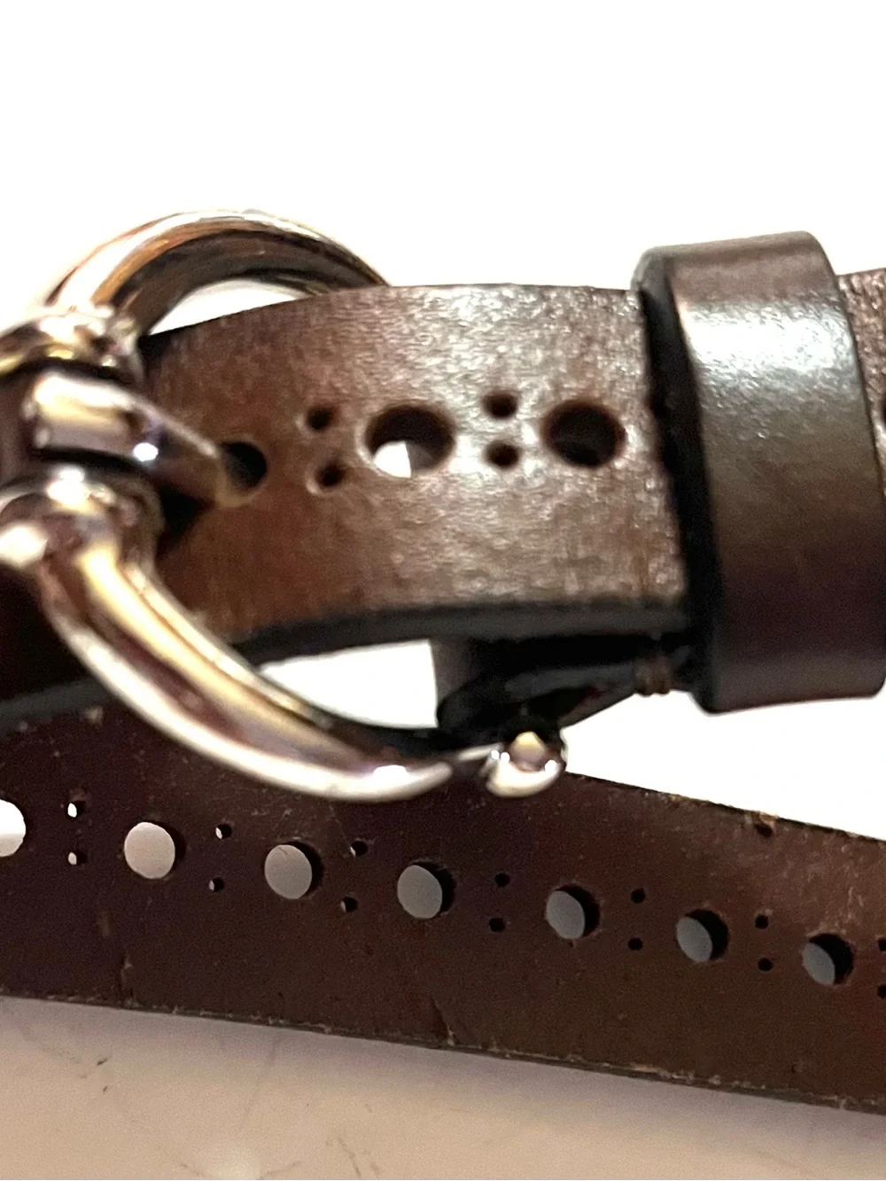 Massimo Dutti Brown Perforated Leather Belt